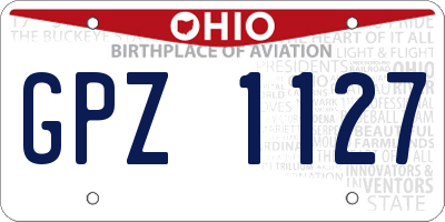 OH license plate GPZ1127