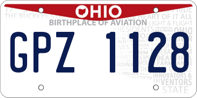 OH license plate GPZ1128