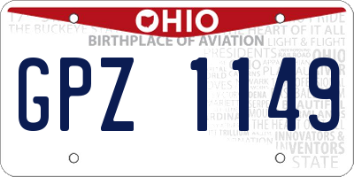 OH license plate GPZ1149