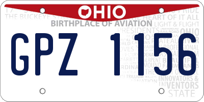OH license plate GPZ1156