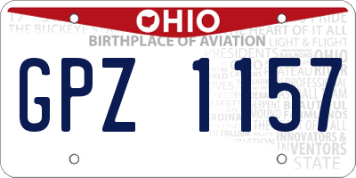 OH license plate GPZ1157