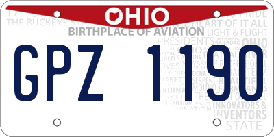 OH license plate GPZ1190