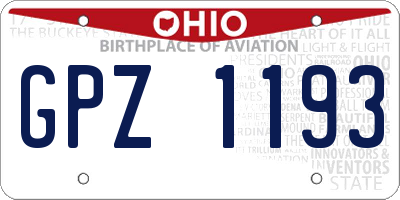 OH license plate GPZ1193