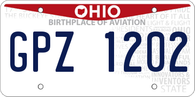 OH license plate GPZ1202