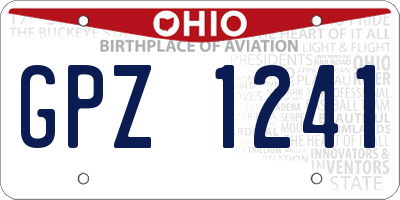 OH license plate GPZ1241