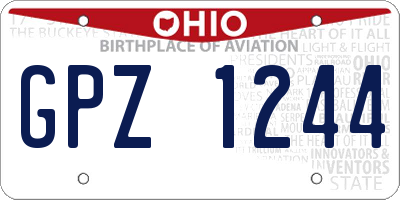 OH license plate GPZ1244