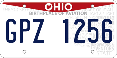 OH license plate GPZ1256
