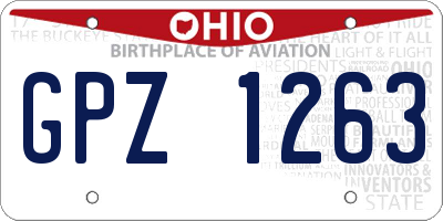 OH license plate GPZ1263