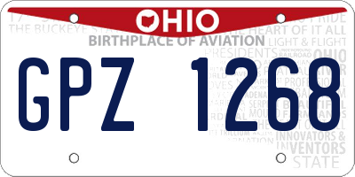 OH license plate GPZ1268
