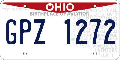 OH license plate GPZ1272