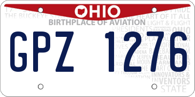 OH license plate GPZ1276
