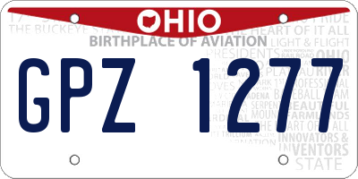 OH license plate GPZ1277