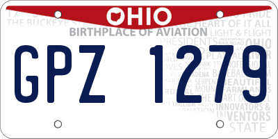 OH license plate GPZ1279
