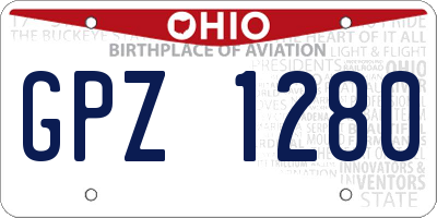 OH license plate GPZ1280