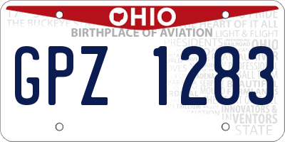 OH license plate GPZ1283