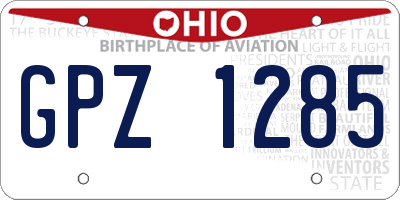 OH license plate GPZ1285