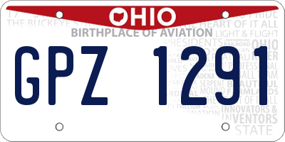 OH license plate GPZ1291