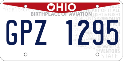 OH license plate GPZ1295