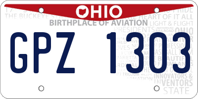OH license plate GPZ1303