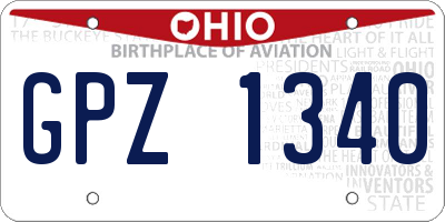 OH license plate GPZ1340