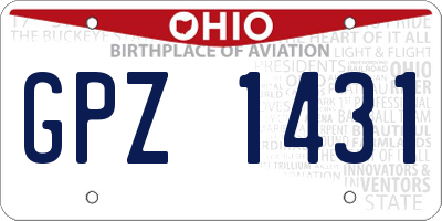 OH license plate GPZ1431
