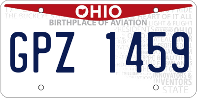 OH license plate GPZ1459