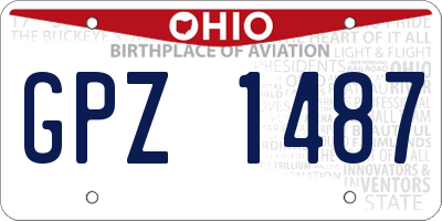 OH license plate GPZ1487
