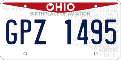OH license plate GPZ1495