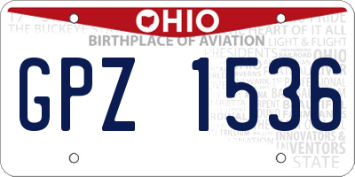 OH license plate GPZ1536