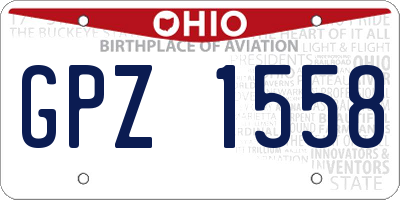 OH license plate GPZ1558
