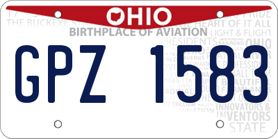 OH license plate GPZ1583