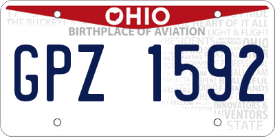 OH license plate GPZ1592