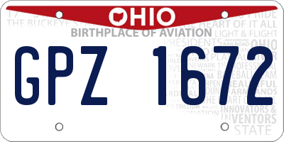 OH license plate GPZ1672