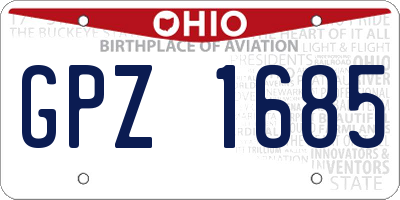OH license plate GPZ1685