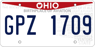 OH license plate GPZ1709