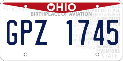 OH license plate GPZ1745