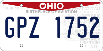 OH license plate GPZ1752