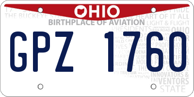 OH license plate GPZ1760