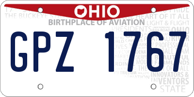 OH license plate GPZ1767
