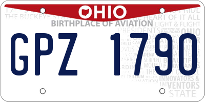 OH license plate GPZ1790
