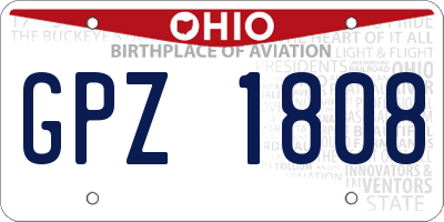 OH license plate GPZ1808