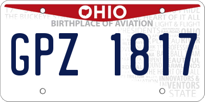 OH license plate GPZ1817