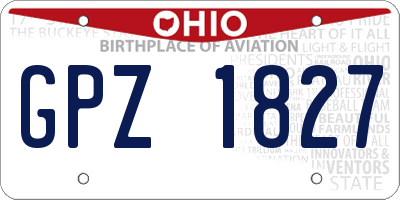 OH license plate GPZ1827