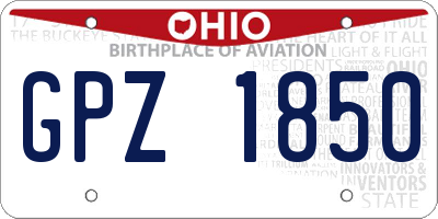 OH license plate GPZ1850