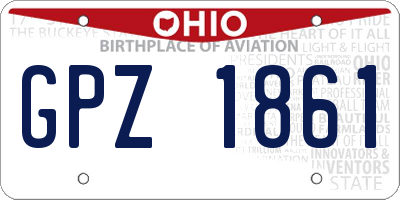 OH license plate GPZ1861