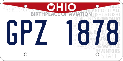 OH license plate GPZ1878