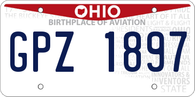 OH license plate GPZ1897