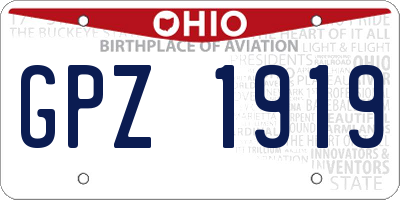 OH license plate GPZ1919