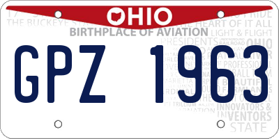 OH license plate GPZ1963