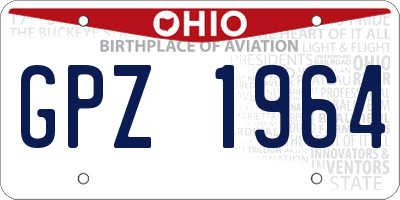 OH license plate GPZ1964